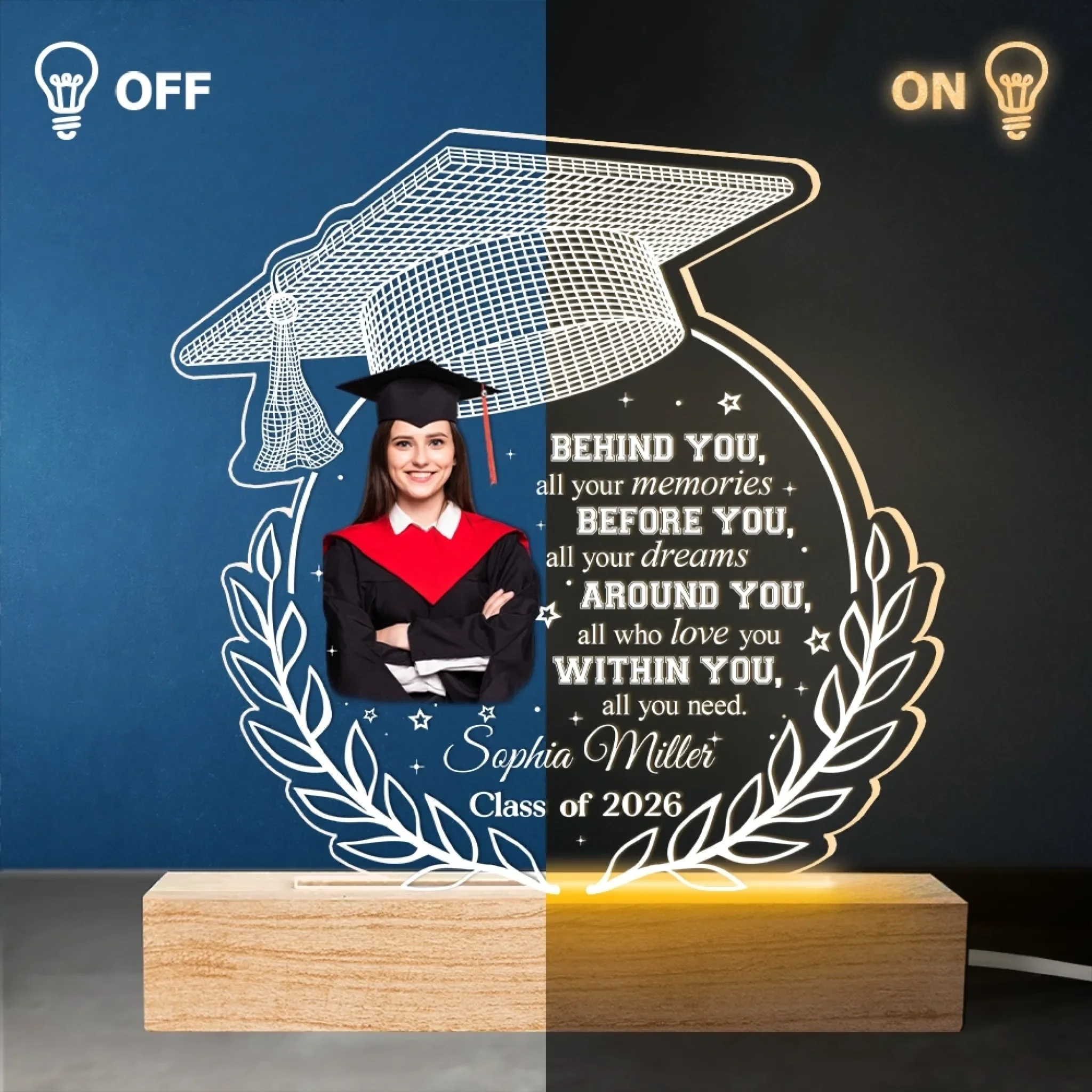 Custom Photo Around You, All Who Love You - Family Personalized Custom Shaped 3D LED Light - Graduation Gift For Family Members, Siblings, Brothers, Sisters - Image 4