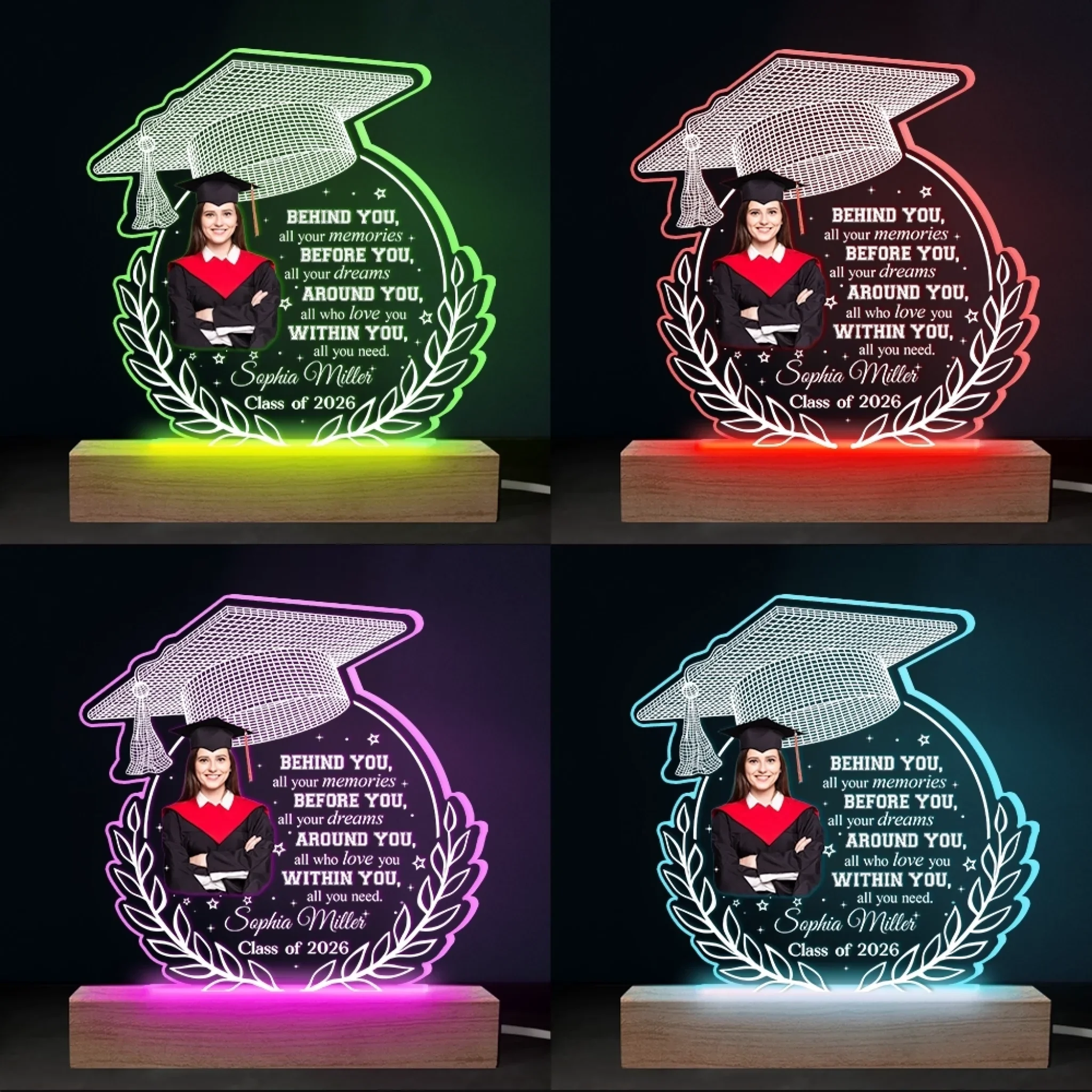Custom Photo Around You, All Who Love You - Family Personalized Custom Shaped 3D LED Light - Graduation Gift For Family Members, Siblings, Brothers, Sisters - Image 5