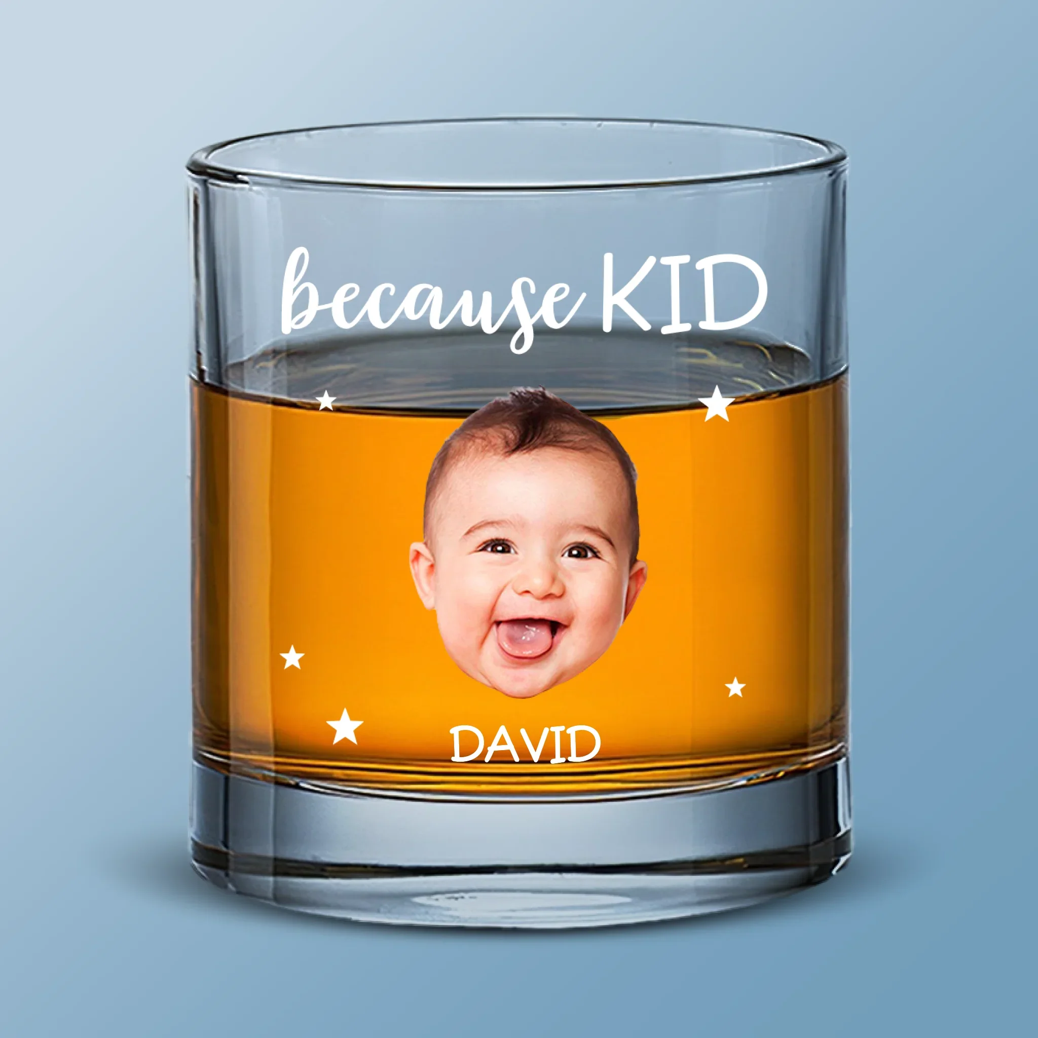 Custom Photo Because of You, My Heart Is Fuller - Family Personalized Custom Whiskey Glass - Father's Day, Gift For Dad, Grandpa - Image 2