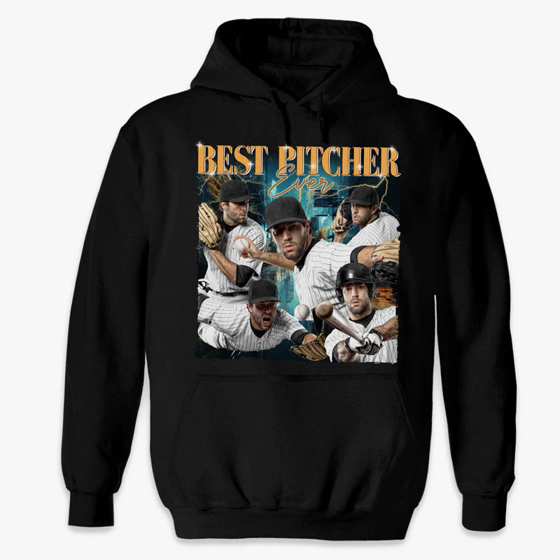 Custom Photo Best Pitcher Ever - Baseball Personalized Custom Unisex T-shirt, Hoodie, Sweatshirt - Gift For Baseball Players, Baseball Lovers - Image 5