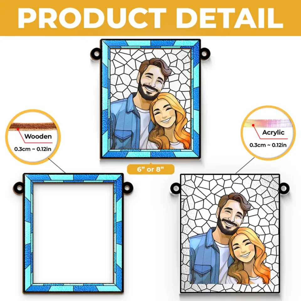 Custom Photo Better Together - Couple Personalized Window Hanging Suncatcher Ornament - Gift For Husband Wife, Anniversary - Image 6