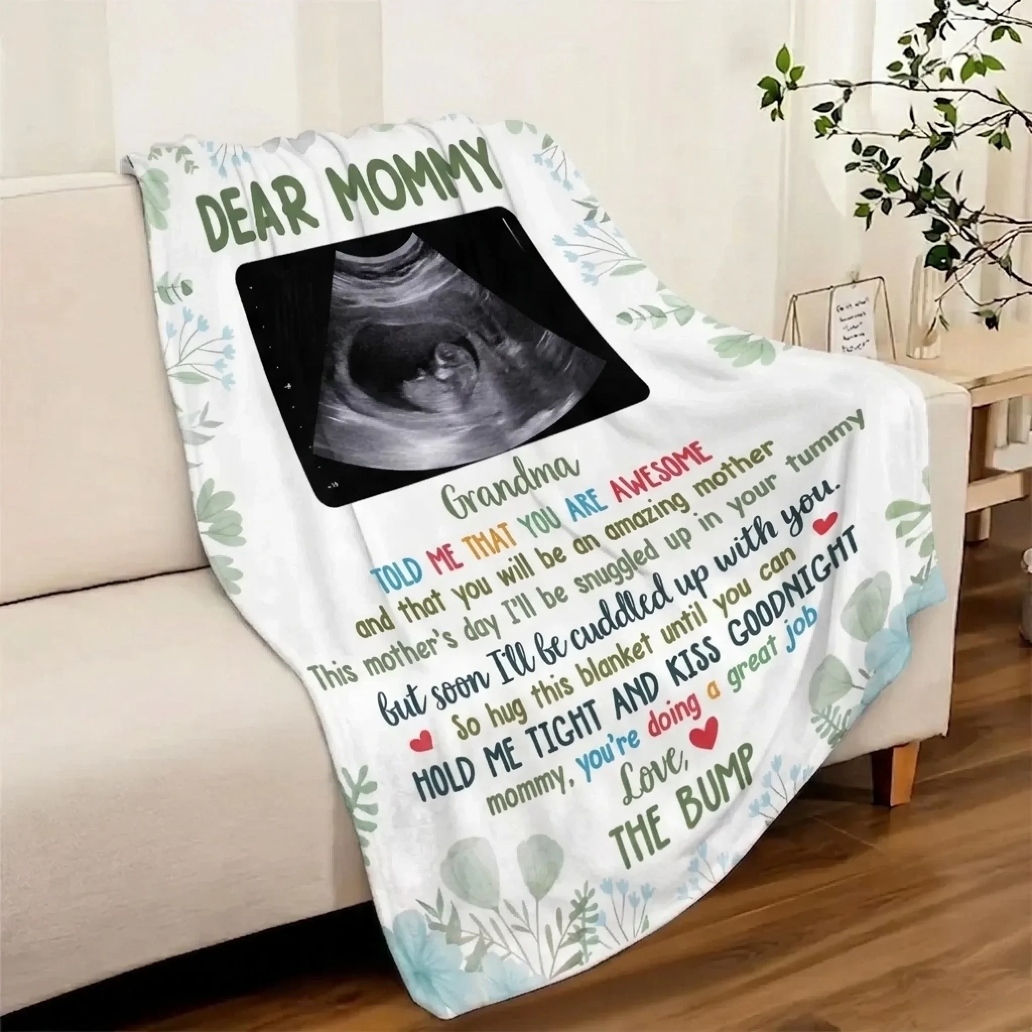 Custom Photo Blanket - Personalized Baby Shower, Gender Reveal Gifts For New Moms, New Dads, New Parents - Soon I’ll Be Cuddled Up With You - Image 4