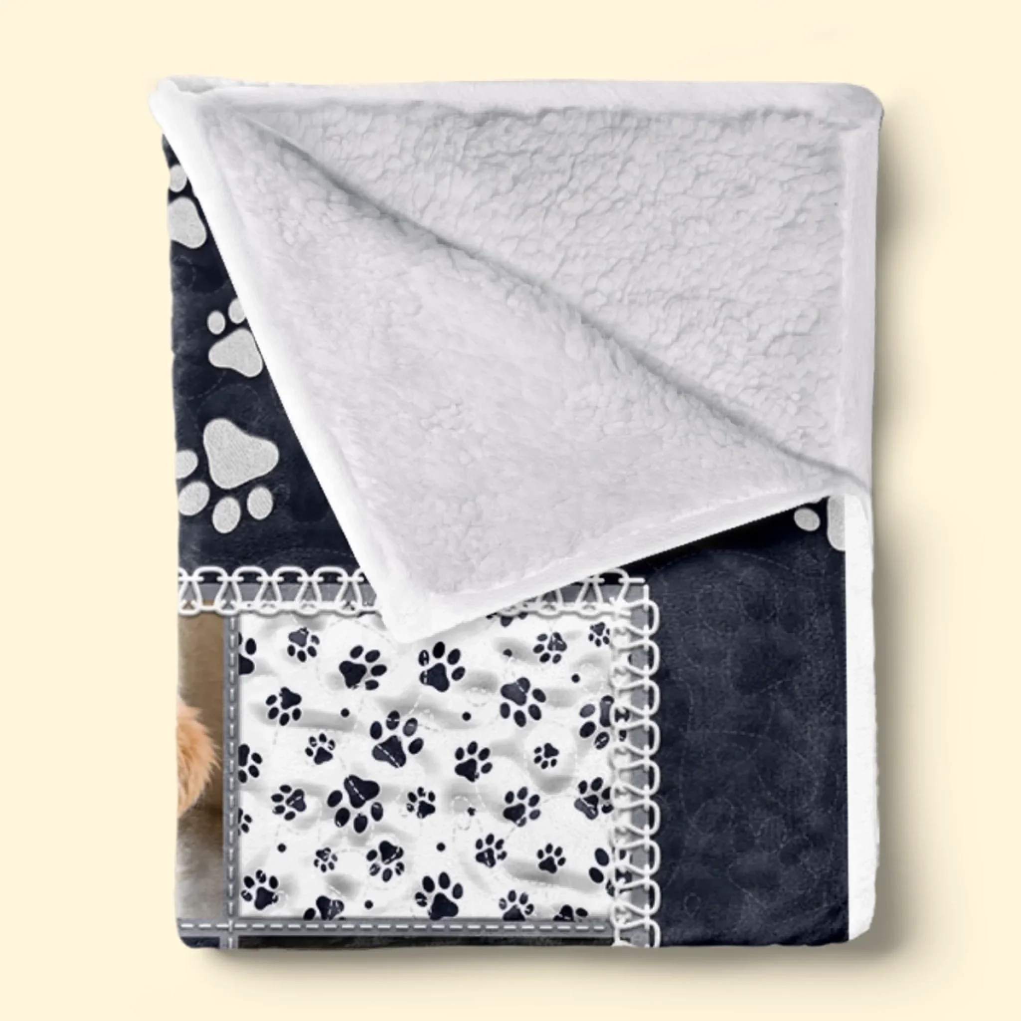Custom Photo Blanket - Personalized Pet Christmas Memorial Sympathy Gifts For Dogs, Cats - Your Paw Prints Are Etched In My Heart - Image 4