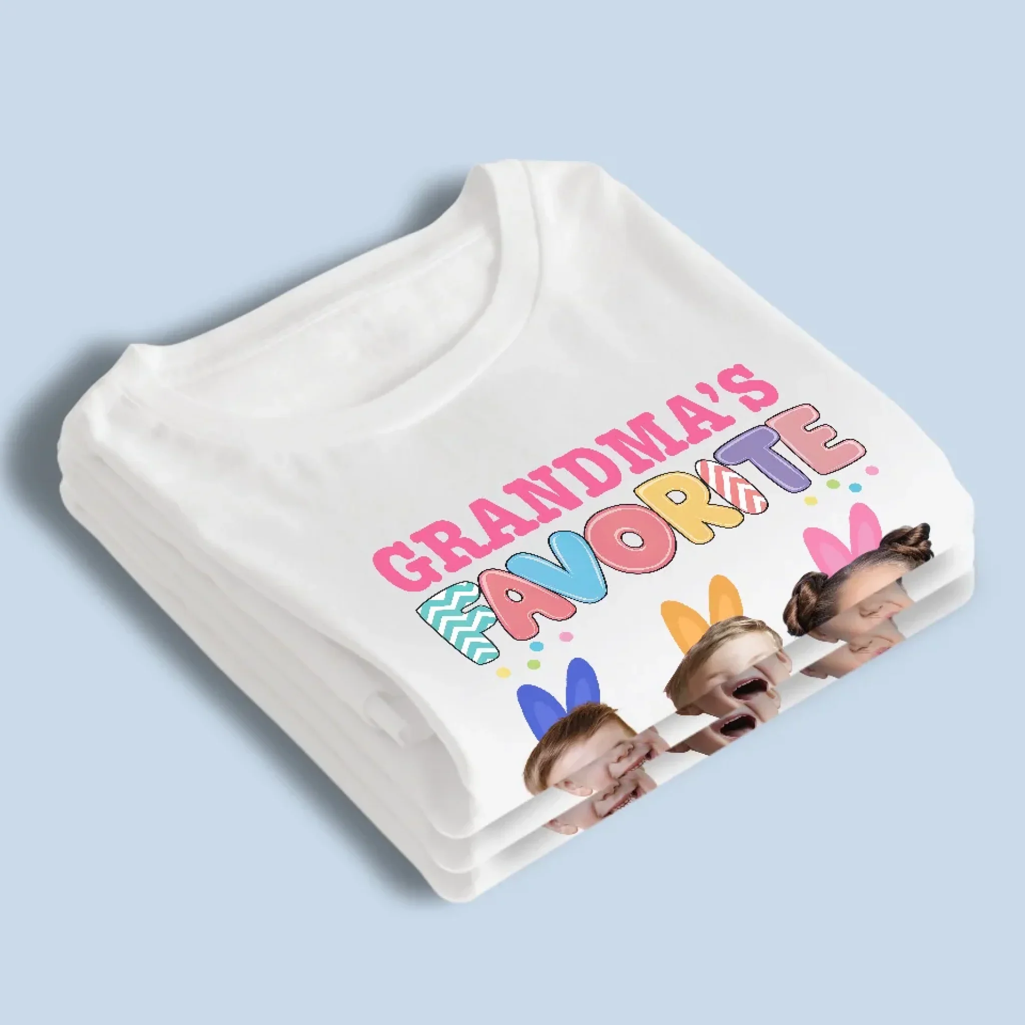 Custom Photo Bunny Hugs From Grandma’s Peeps - Family Personalized Custom Unisex T-shirt, Premium T-shirt, Hoodie - Easter Gift For Mom, Grandma - Image 4