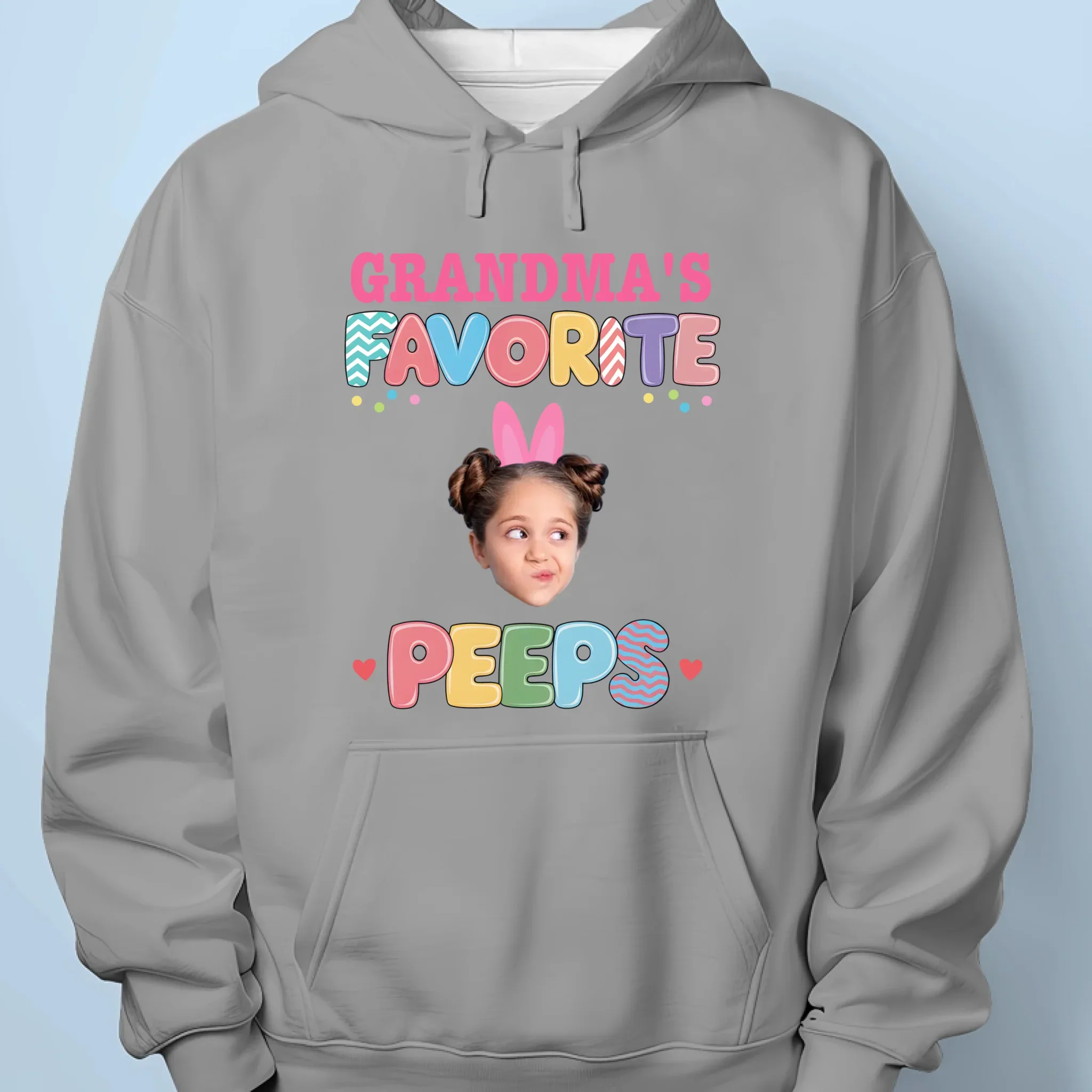 Custom Photo Bunny Hugs From Grandma’s Peeps - Family Personalized Custom Unisex T-shirt, Premium T-shirt, Hoodie - Easter Gift For Mom, Grandma - Image 7