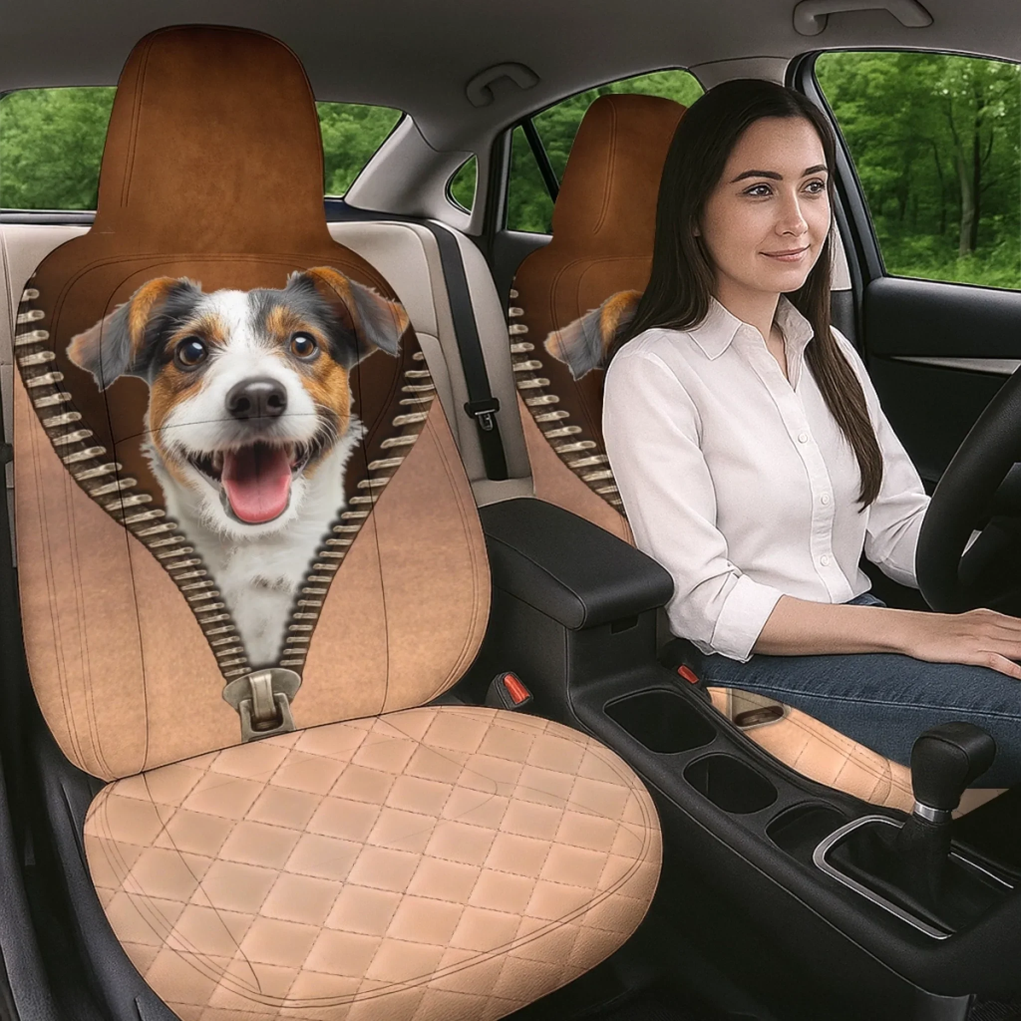 Custom Photo Car Seat Covers - Personalized Birthday Gifts For Dog Cat Lovers, Dog Dad And Mom, Cat Owners - Unzip Smiles With Your Pup - Image 4