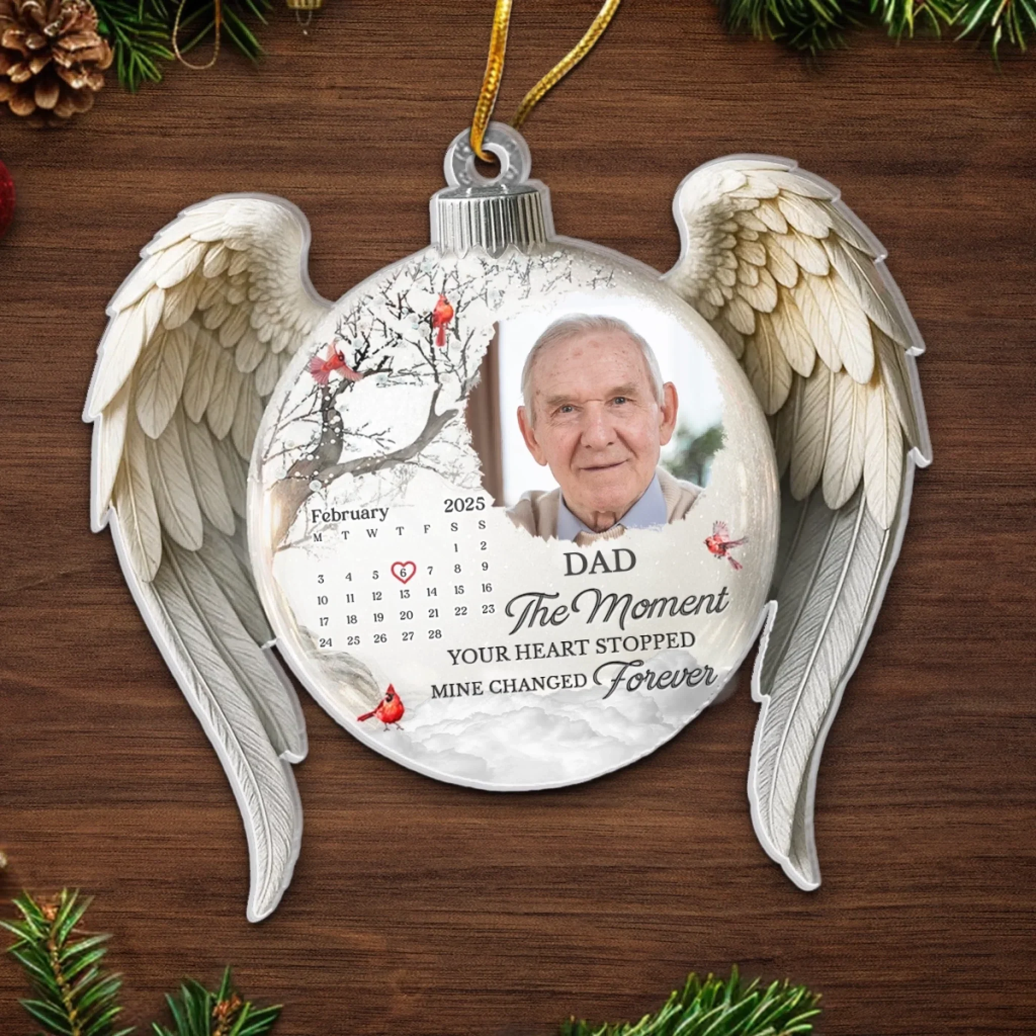 Custom Photo Cardinal Acrylic Ornament - Personalized Christmas Memorial Sympathy Gifts For Loss Of Mom, Dad - Loved Beyond Words Missed Beyond Measure - Image 5