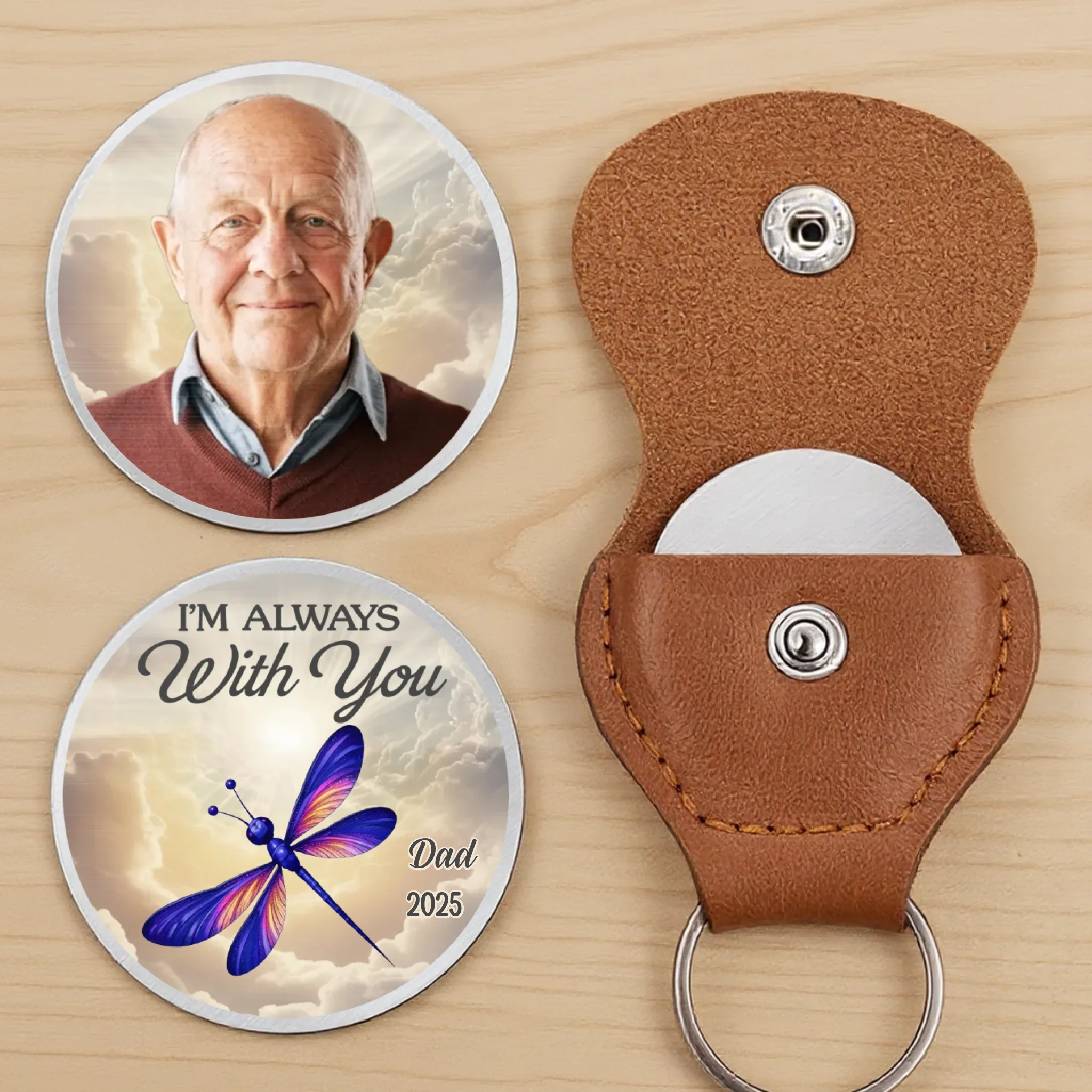 Custom Photo Cardinal Pocket Hug - Personalized Memorial Sympathy Gifts For Loss Of Mom, Dad - Still Beside Me - Image 2