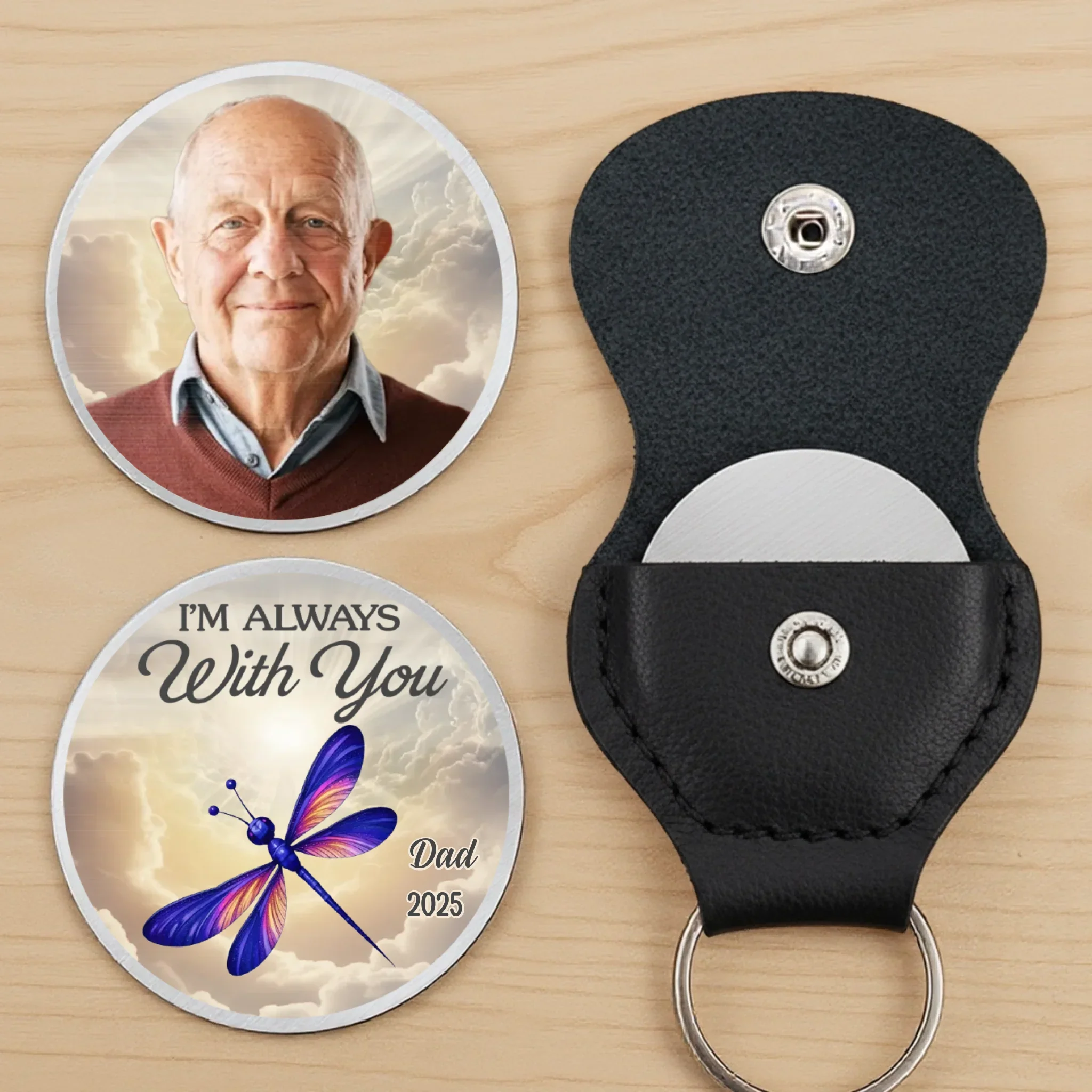 Custom Photo Cardinal Pocket Hug - Personalized Memorial Sympathy Gifts For Loss Of Mom, Dad - Still Beside Me - Image 3