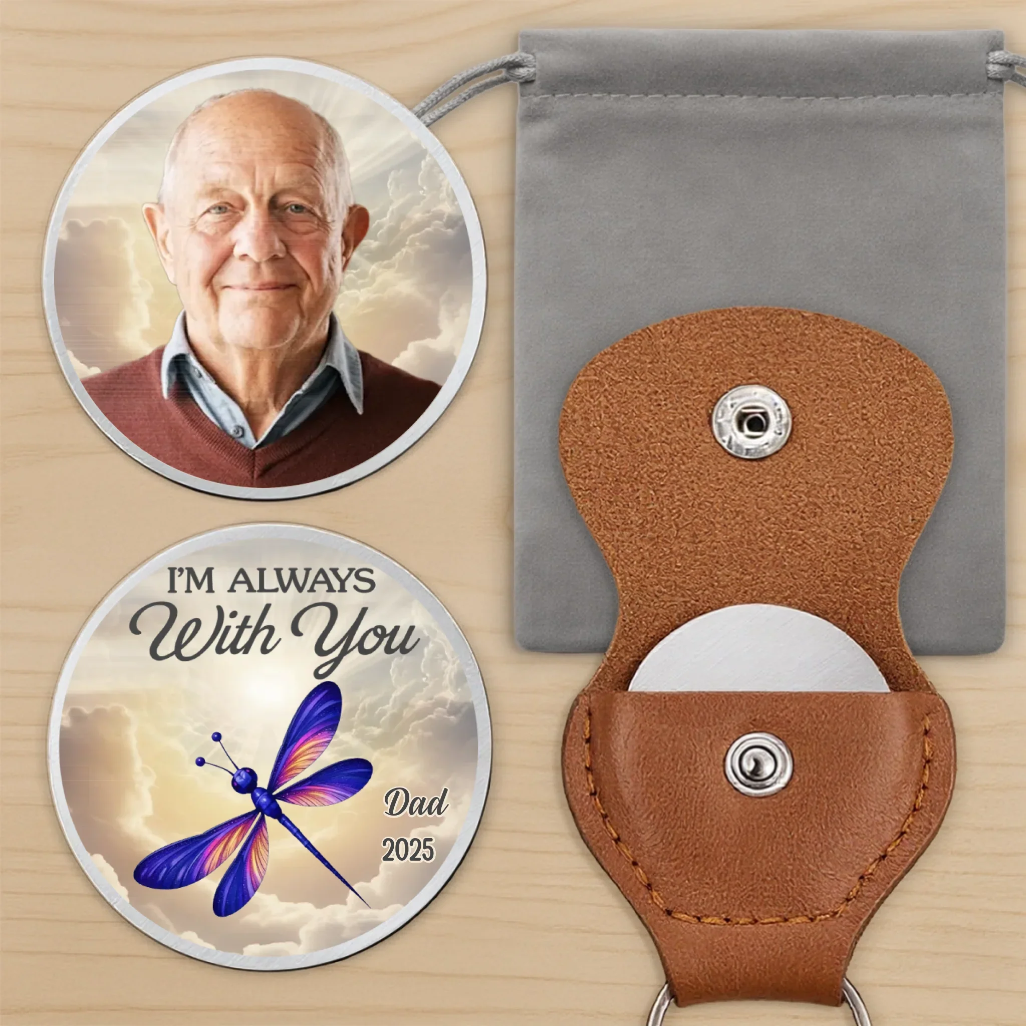 Custom Photo Cardinal Pocket Hug - Personalized Memorial Sympathy Gifts For Loss Of Mom, Dad - Still Beside Me - Image 8
