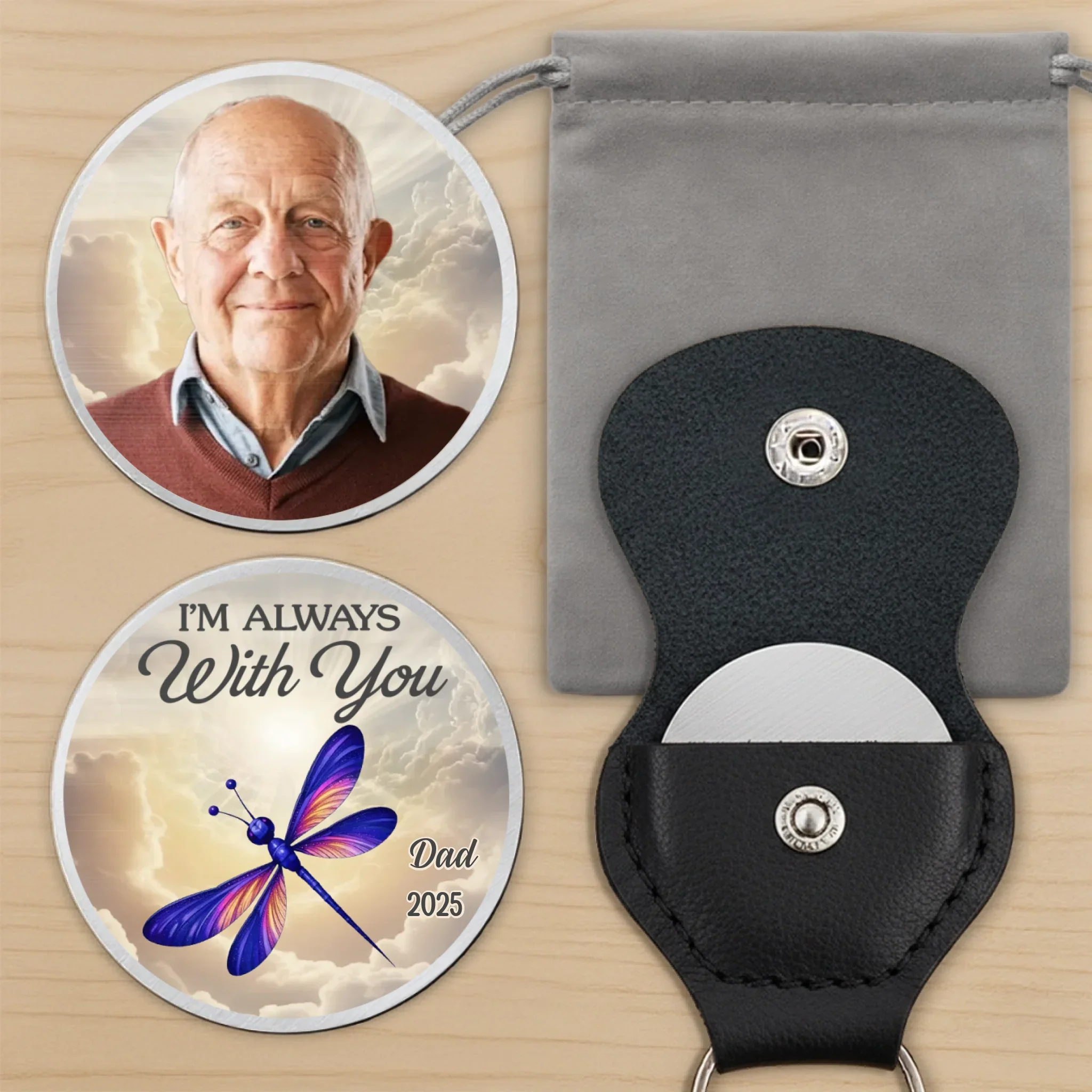 Custom Photo Cardinal Pocket Hug - Personalized Memorial Sympathy Gifts For Loss Of Mom, Dad - Still Beside Me - Image 9