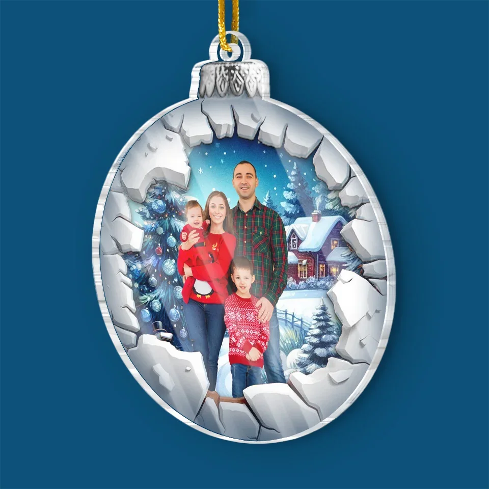 Custom Photo Cherishing Moments With Family This Holiday - Family Personalized Custom Ornament - Acrylic Custom Shaped - Christmas Gift For Family Members - Image 3