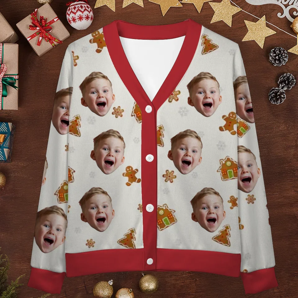 Custom Photo Christmas Is A Time For Families - Family Personalized Custom Ugly Christmas Cardigan - Christmas Gift For Family Members - Image 2