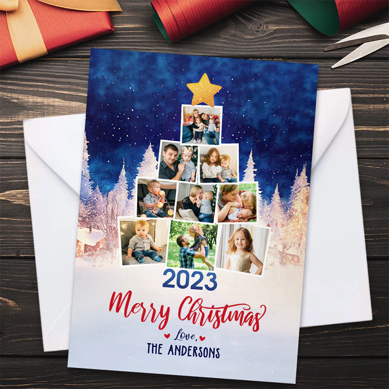Custom Photo Christmas Season Of Love - Family Personalized Custom Holiday Postcards, Greeting Cards - Christmas Gift For Family Members - Image 2