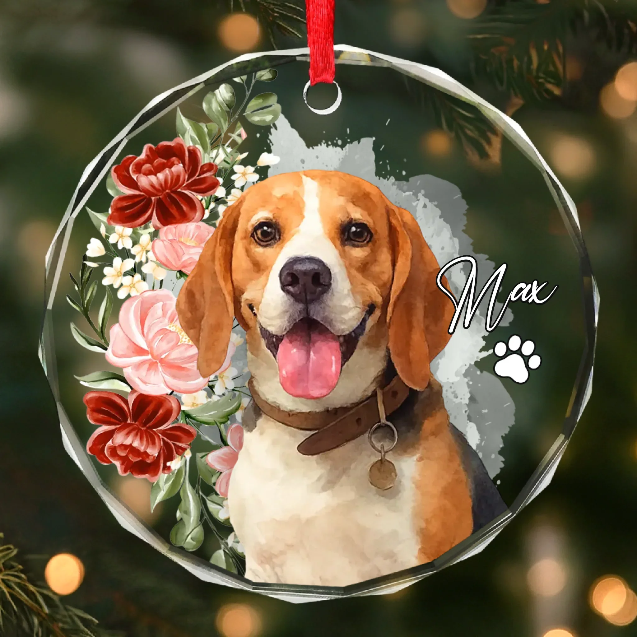 Custom Photo Circle Glass Ornament - Personalized Christmas Birthday Gifts For Dog Cat Lovers, Dog Dad And Mom, Cat Owners - You Are My Daily Smile - Image 2
