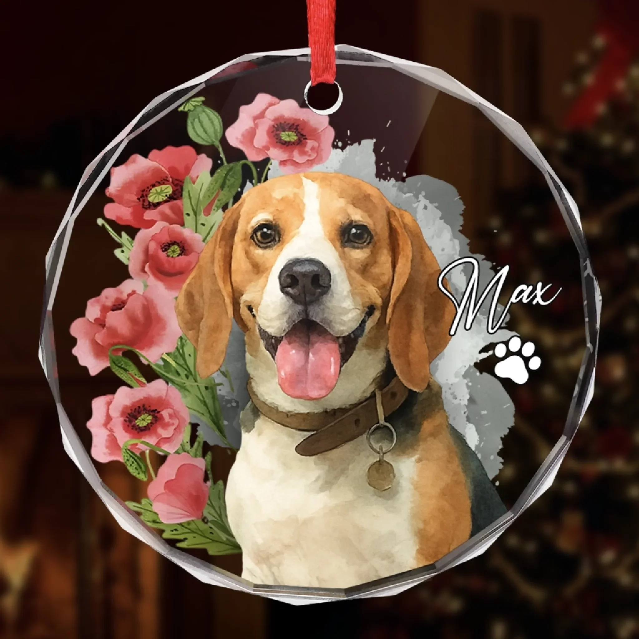 Custom Photo Circle Glass Ornament - Personalized Christmas Birthday Gifts For Dog Cat Lovers, Dog Dad And Mom, Cat Owners - You Are My Daily Smile - Image 4