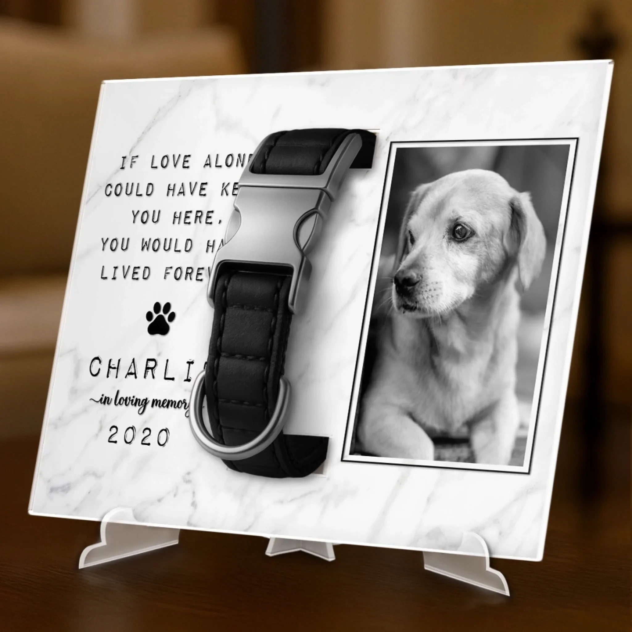 Custom Photo Collar Plaque With Stand - Personalized Pet Memorial Sympathy Gifts For Dogs, Cats - Until We Meet Again In Heaven - Image 4