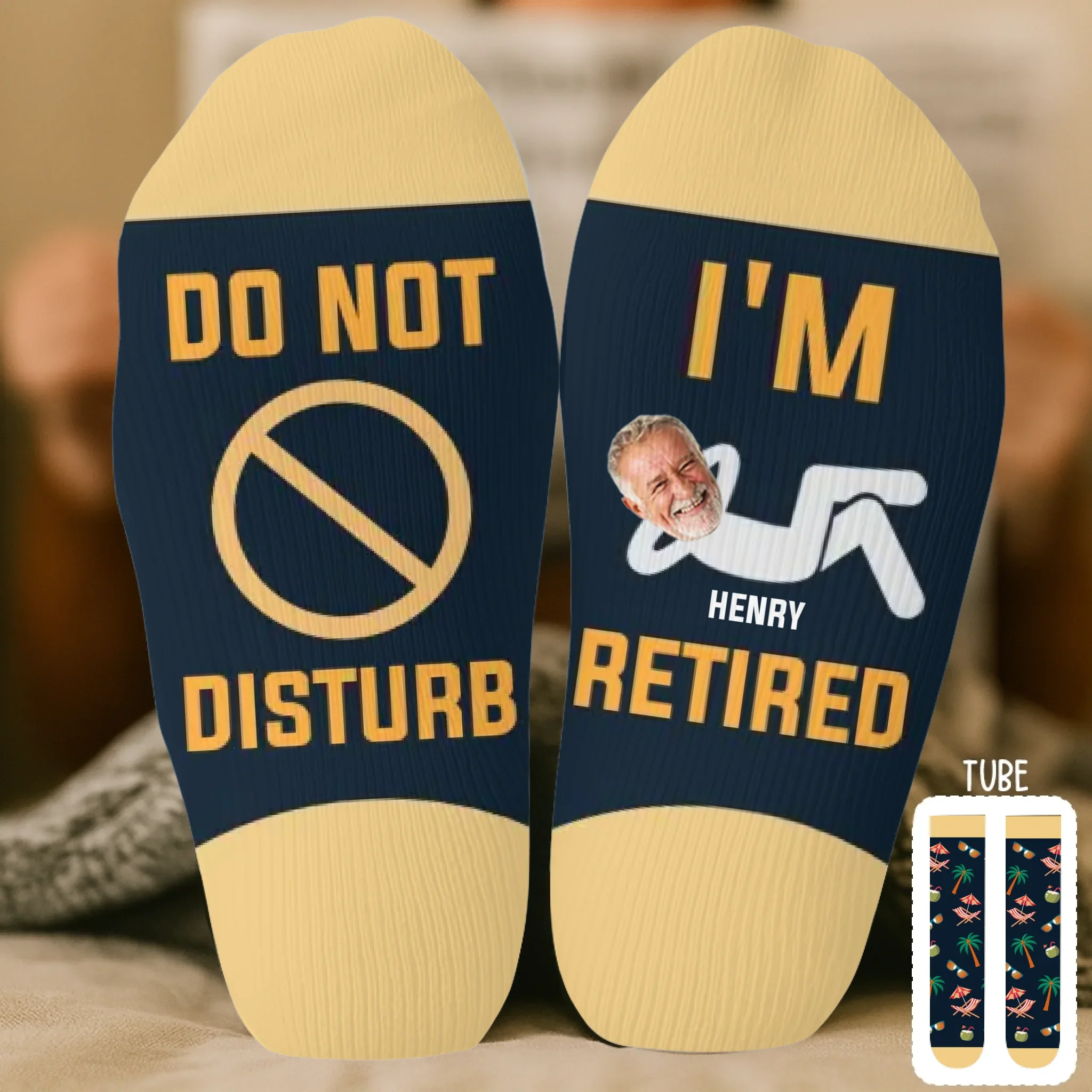 Custom Photo Crew Socks - Personalized Retirement Gifts For Women, Men - Work Free, Stress Free - Image 3