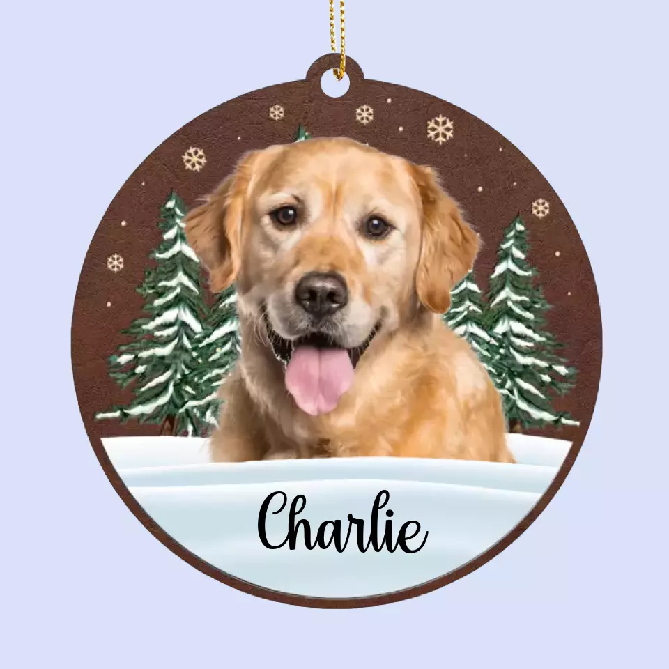 Custom Photo Dogs Leave Their Paw Prints On Our Hearts - Memorial Personalized Custom Leather Ornament - Christmas Gift, Sympathy Gift For Pet Owners, Pet Lovers - Image 2