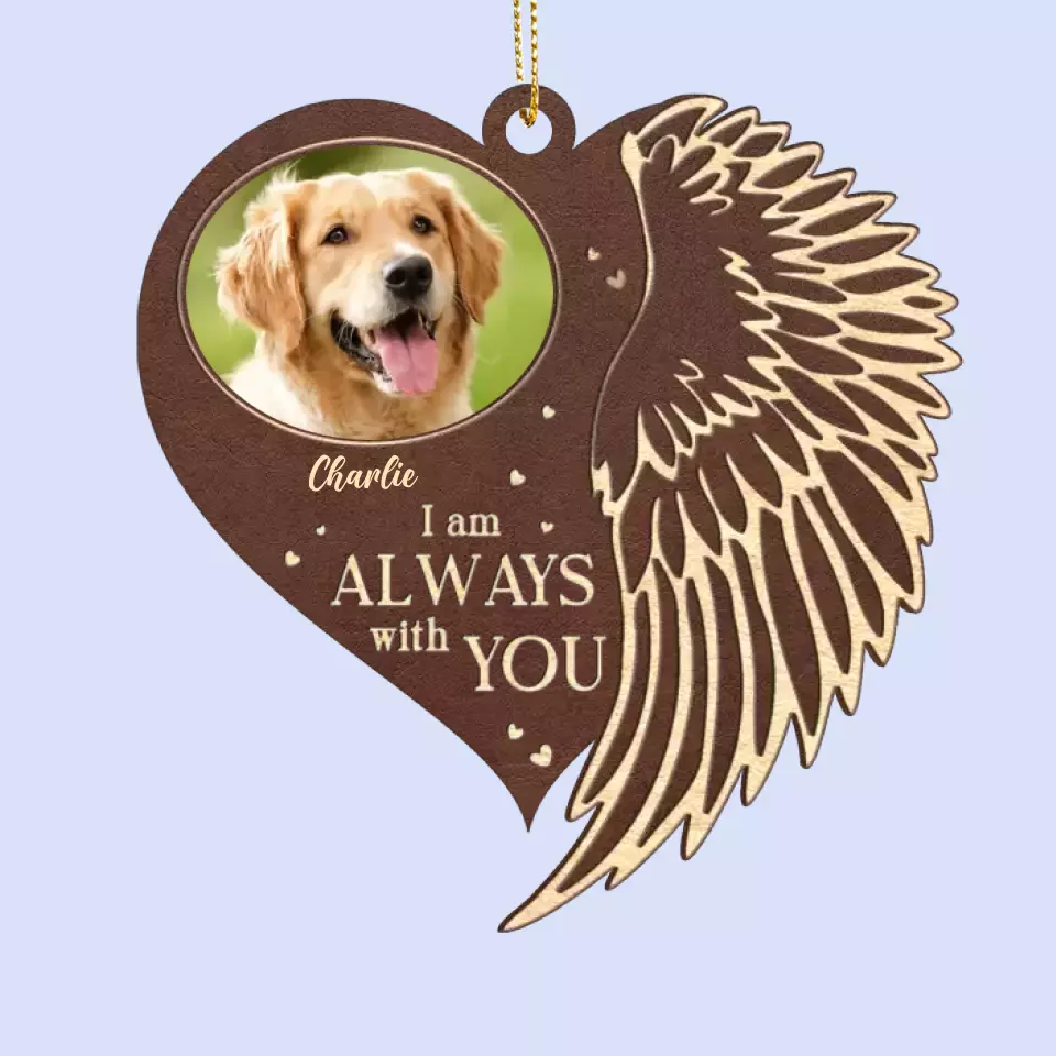 Custom Photo Engraved In My Heart - Memorial Personalized Custom Leather Ornament - Christmas Gift, Sympathy Gift For Pet Owners, Pet Lovers - Image 2