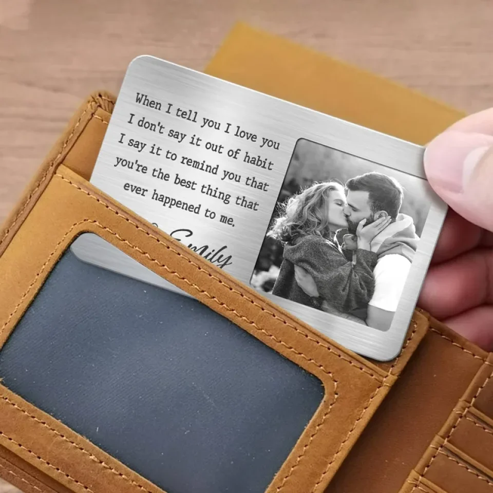 Custom Photo Every Love Story Is Beautiful, But Ours Is My Favorite - Couple Personalized Custom Aluminum Wallet Card - Gift For Husband Wife, Anniversary - Image 4