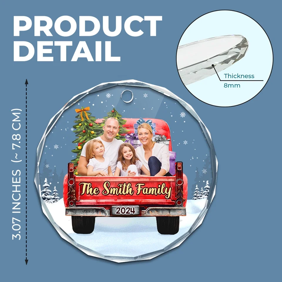 Custom Photo Every Ornament Is A Piece Of Our Family Story - Family Personalized Custom Circle Glass Ornament - Christmas Gift For Family Members - Image 4