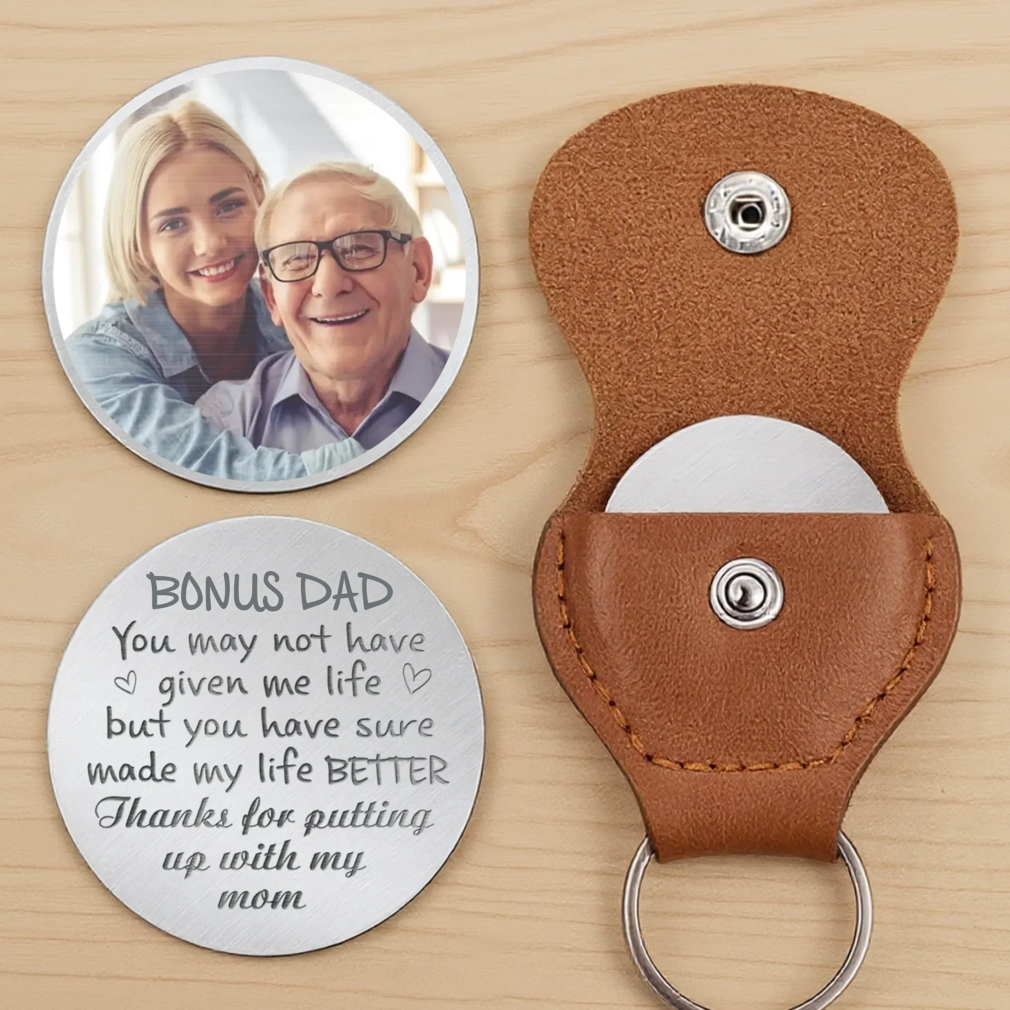 Custom Photo Family Chose You Dad - Family Personalized Custom Pocket Hug - Father's Day, Gift For Dad, Grandpa - Image 2
