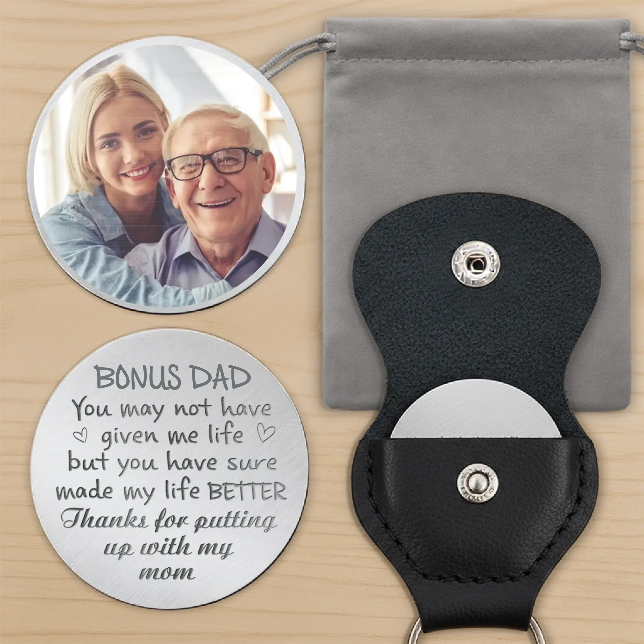 Custom Photo Family Chose You Dad - Family Personalized Custom Pocket Hug - Father's Day, Gift For Dad, Grandpa - Image 8
