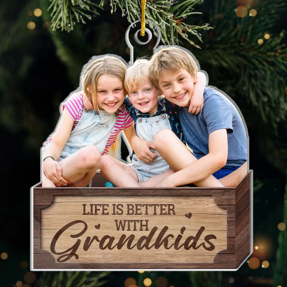 Custom Photo Family Is A Blessing We Can Always Count On - Family Personalized Custom Ornament - Acrylic Custom Shaped - Christmas Gift For Grandma, Grandpa