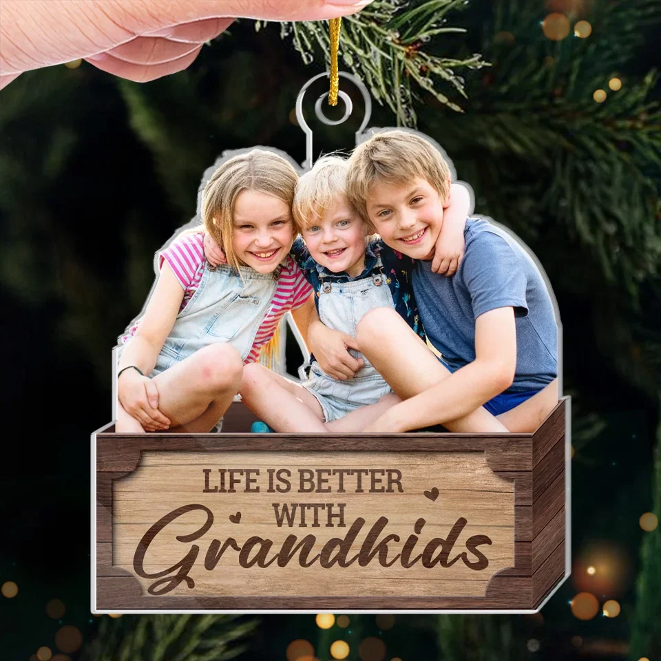 Custom Photo Family Is A Blessing We Can Always Count On - Family Personalized Custom Ornament - Acrylic Custom Shaped - Christmas Gift For Grandma, Grandpa - Image 4