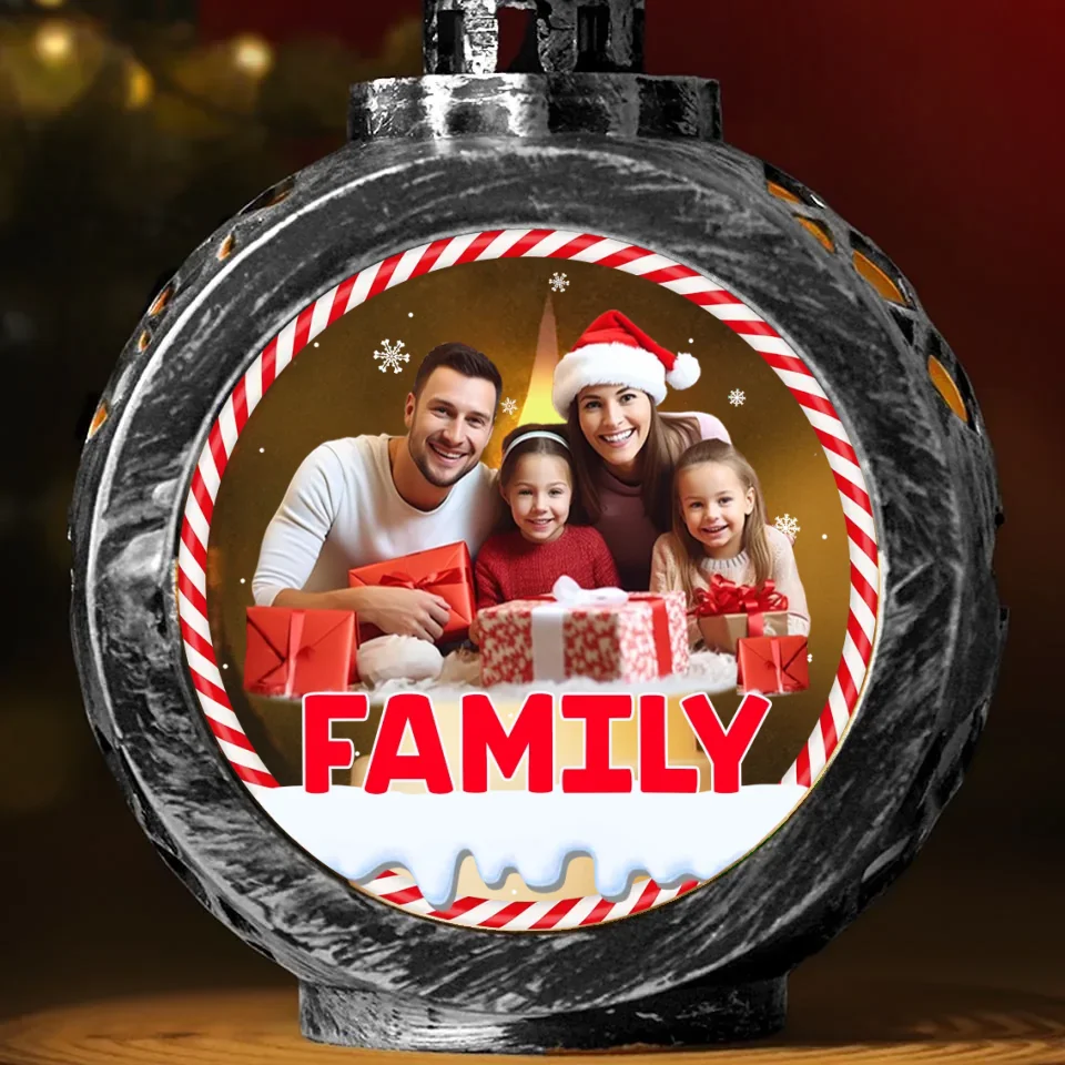 Custom Photo Family Is The Heart Of Christmas - Family Personalized Custom Candlelight Lantern Ornament - Christmas Gift For Family Members, Siblings, Brothers, Sisters - Image 4