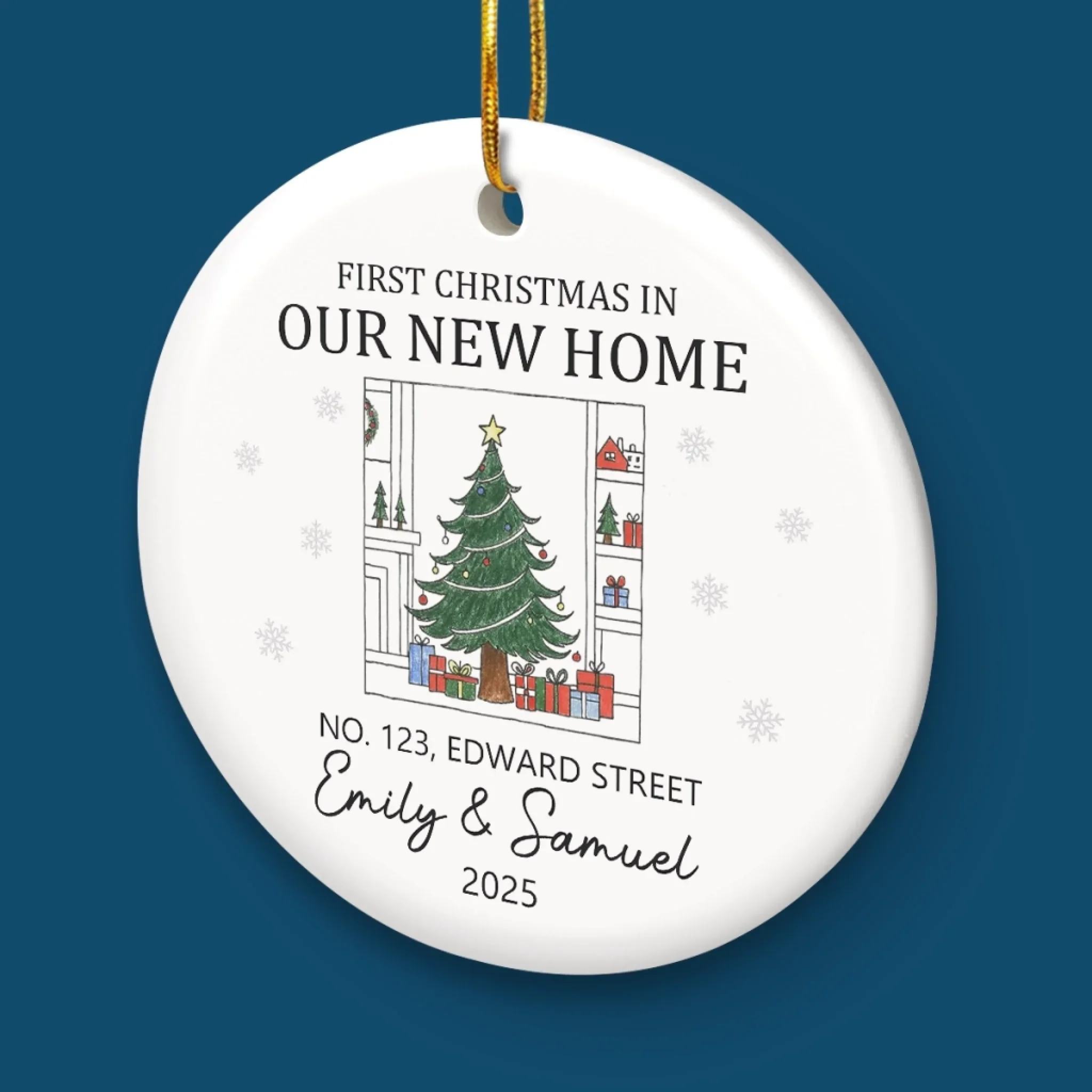 Custom Photo First Christmas In New Home Ceramic Ornament - Personalized Anniversary Christmas Wedding Gifts For Husband And Wife, Him And Her, New Homeowners, Couples, Friends - Together We Built This Home - Image 5