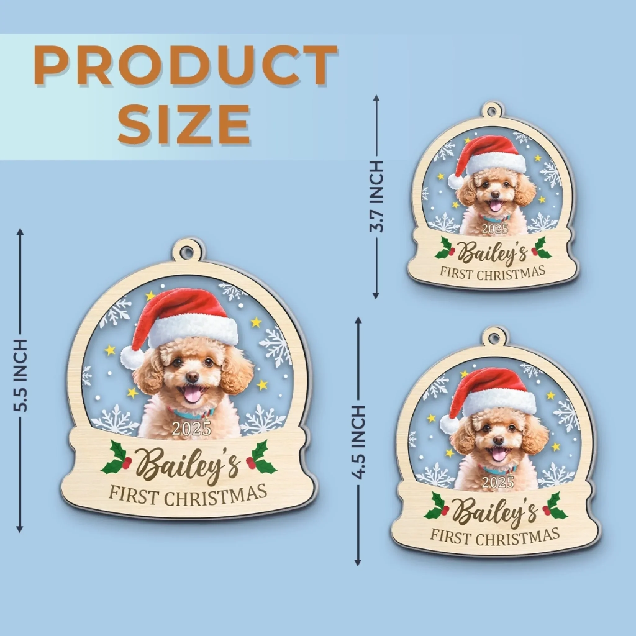 Custom Photo First Christmas Pet Acrylic Ornament - Personalized Christmas Birthday Gifts For Dog Lovers, Cat Lovers, Pet Dad And Mom, New Pet Ornament - All You Need Is Paws - Image 6