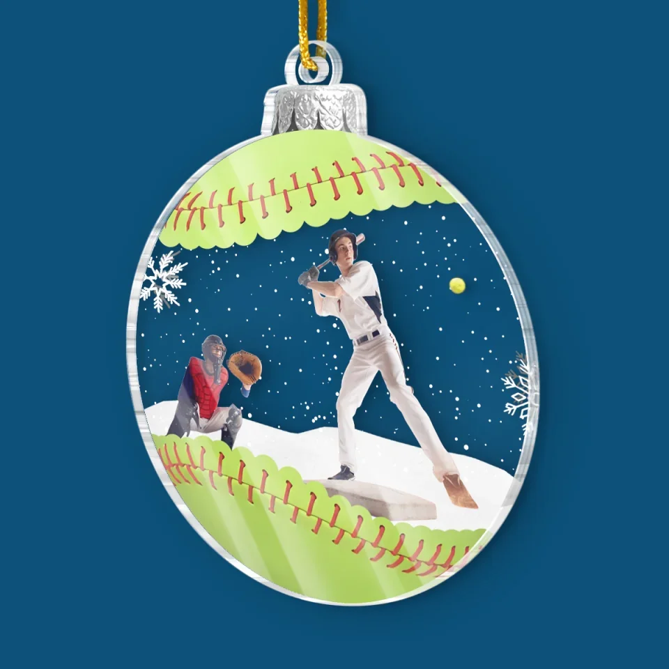 Custom Photo For The Love Of The Game - Sport Personalized Custom Ornament - Acrylic Custom Shaped - Christmas Gift For Baseball Players, Baseball Lovers - Image 3