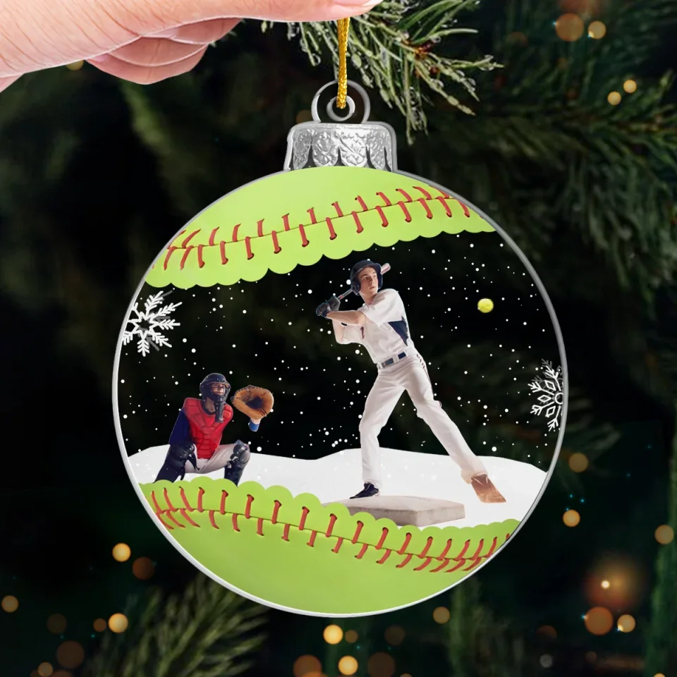 Custom Photo For The Love Of The Game - Sport Personalized Custom Ornament - Acrylic Custom Shaped - Christmas Gift For Baseball Players, Baseball Lovers - Image 4