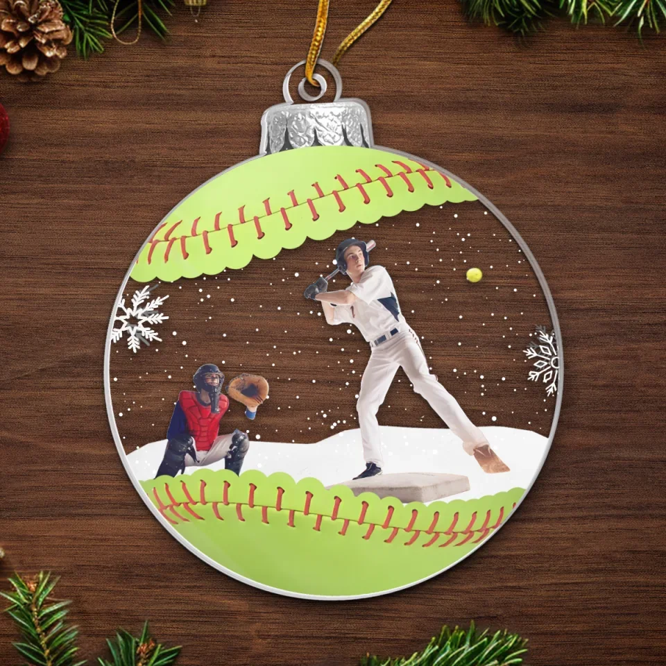Custom Photo For The Love Of The Game - Sport Personalized Custom Ornament - Acrylic Custom Shaped - Christmas Gift For Baseball Players, Baseball Lovers - Image 5