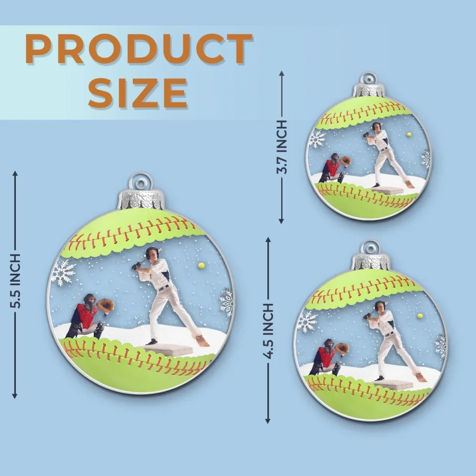 Custom Photo For The Love Of The Game - Sport Personalized Custom Ornament - Acrylic Custom Shaped - Christmas Gift For Baseball Players, Baseball Lovers - Image 6