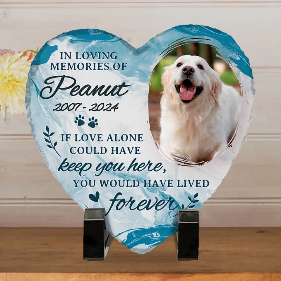 Custom Photo Forever In My Heart - Memorial Personalized Custom Heart Shaped Memorial Stone - Sympathy Gift For Pet Owners, Pet Lovers - Image 4