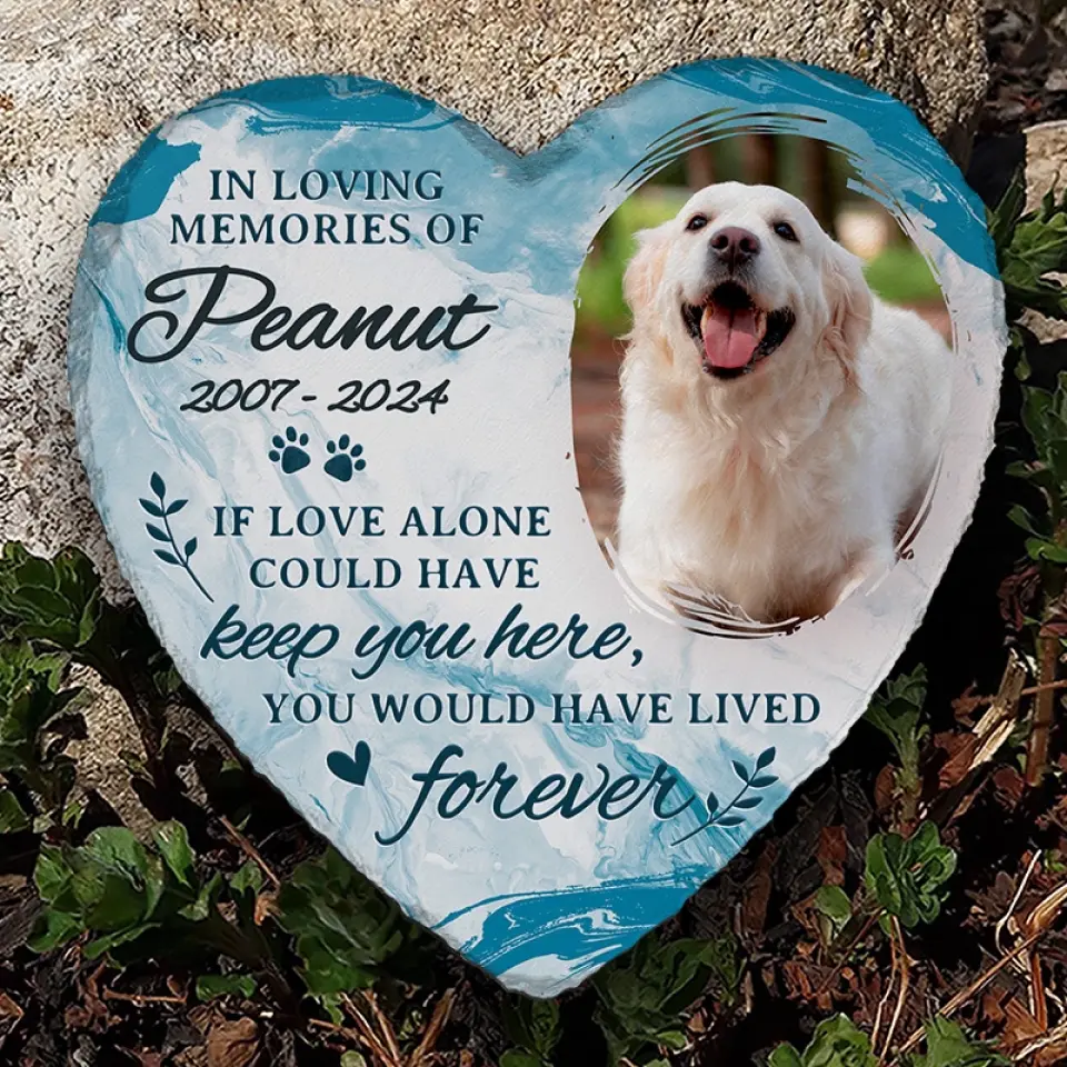 Custom Photo Forever In My Heart - Memorial Personalized Custom Heart Shaped Memorial Stone - Sympathy Gift For Pet Owners, Pet Lovers - Image 5