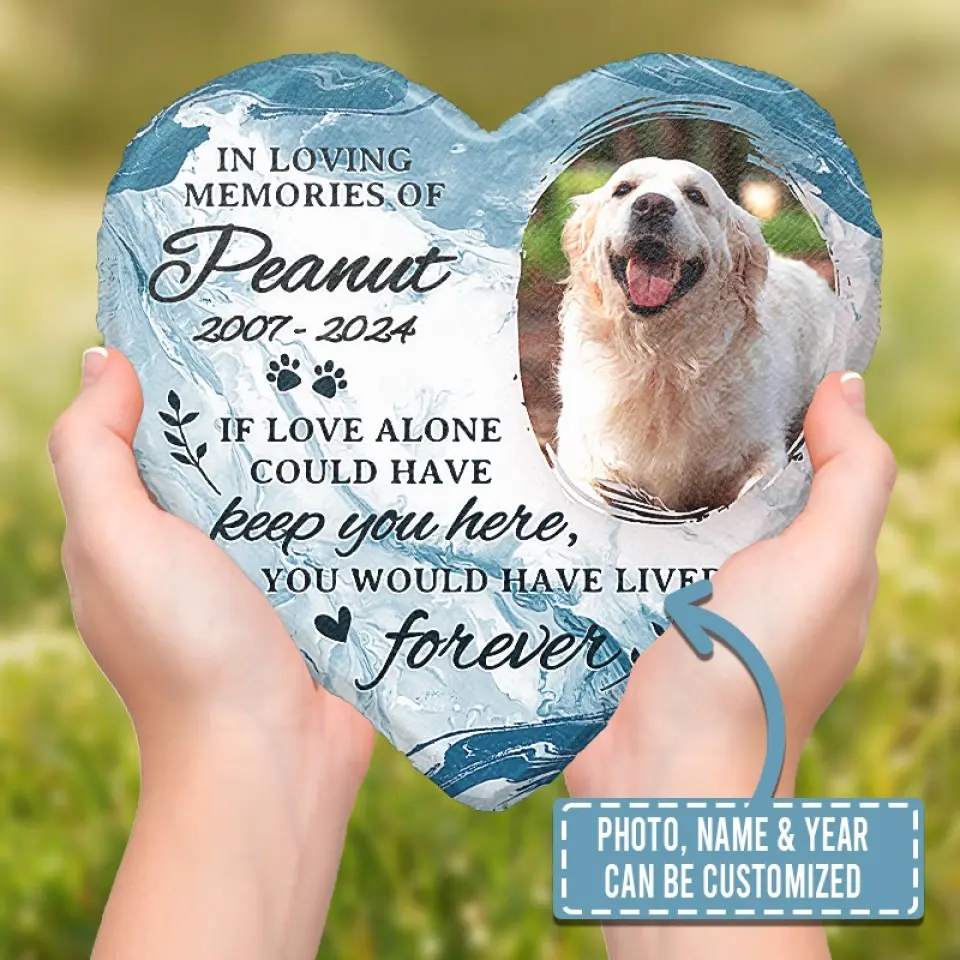 Custom Photo Forever In My Heart - Memorial Personalized Custom Heart Shaped Memorial Stone - Sympathy Gift For Pet Owners, Pet Lovers - Image 6
