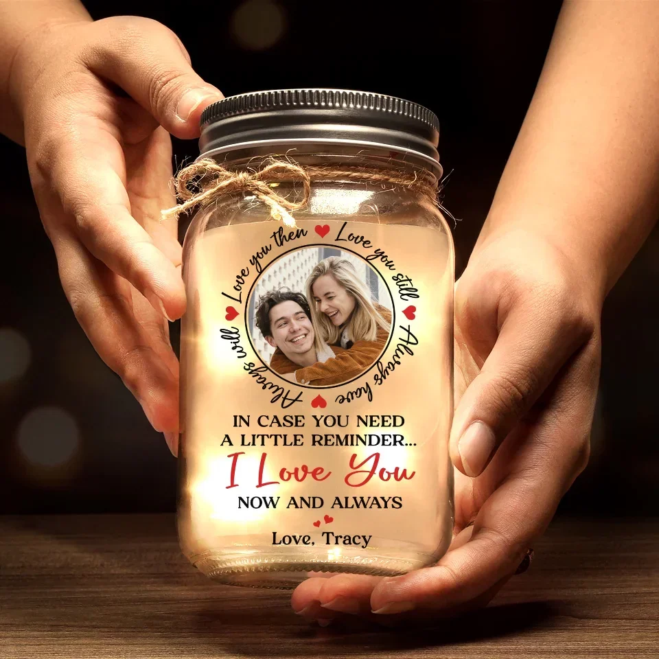 Custom Photo Forever Is My Favorite With You - Couple Personalized Custom Mason Jar Light - Gift For Husband Wife, Anniversary - Image 3