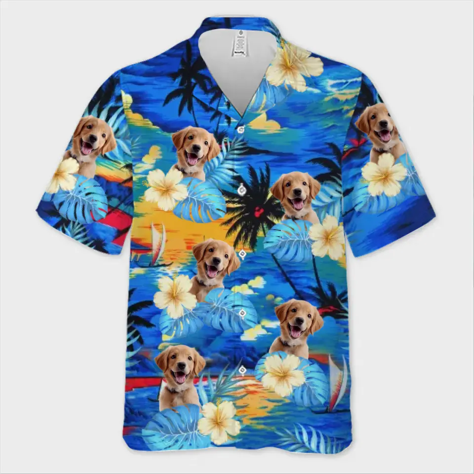 Custom Photo Forget The City, We Enjoy Our Summertime - Dog & Cat Personalized Custom Unisex Tropical Hawaiian Aloha Shirt - Summer Vacation Gift, Gift For Pet Owners, Pet Lovers - Image 2