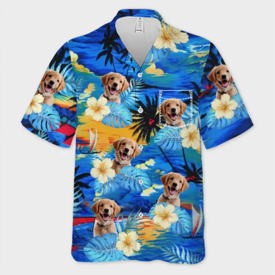 Custom Photo Forget The City, We Enjoy Our Summertime - Dog & Cat Personalized Custom Unisex Tropical Hawaiian Aloha Shirt - Summer Vacation Gift, Gift For Pet Owners, Pet Lovers - Image 3