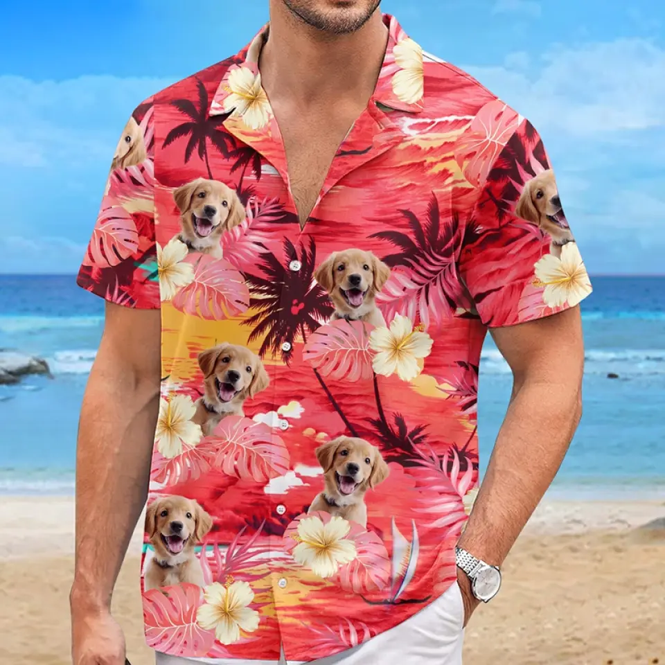 Custom Photo Forget The City, We Enjoy Our Summertime - Dog & Cat Personalized Custom Unisex Tropical Hawaiian Aloha Shirt - Summer Vacation Gift, Gift For Pet Owners, Pet Lovers - Image 4