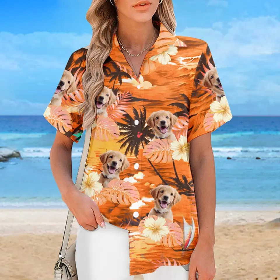 Custom Photo Forget The City, We Enjoy Our Summertime - Dog & Cat Personalized Custom Unisex Tropical Hawaiian Aloha Shirt - Summer Vacation Gift, Gift For Pet Owners, Pet Lovers - Image 5