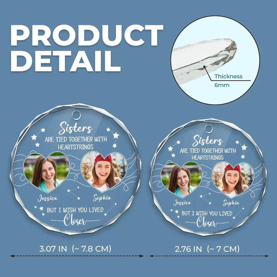 Custom Photo Friendship Is A Special Bond - Bestie Personalized Custom Circle Glass Ornament - Christmas Gift For Best Friends, BFF, Sisters - Image 4