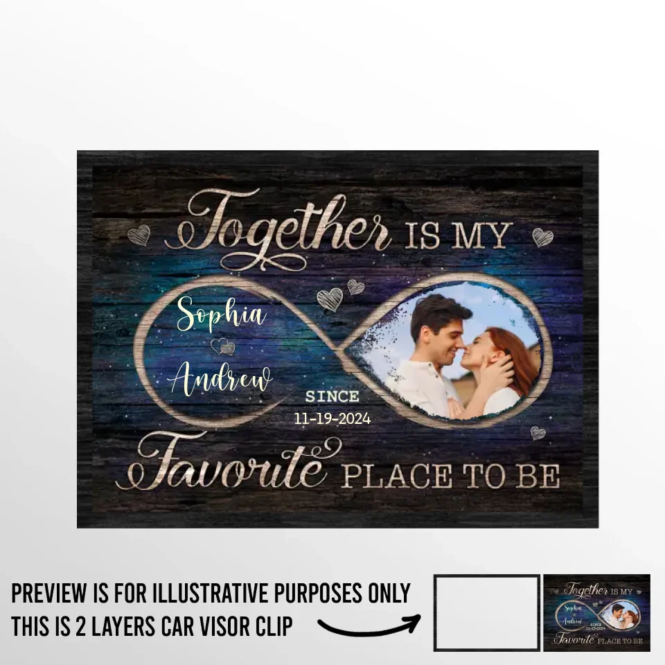 Custom Photo From The First Moment To Forever, I’m Yours	- Couple Personalized Custom Car Visor Clip - Gift For Husband Wife, Anniversary - Image 2