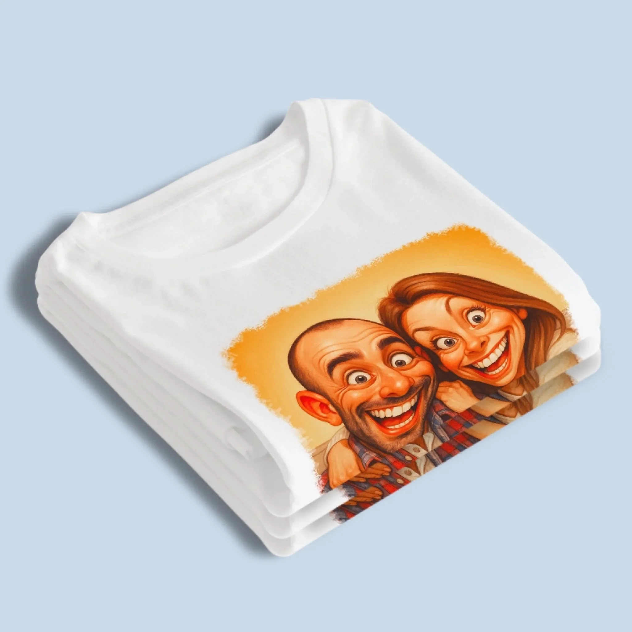 Custom Photo Funny Caricature Unisex T-shirt, Premium T-shirt, Hoodie - Personalized Anniversary Wedding Gifts For Husband And Wife, Him And Her - No Givebacks, Just Give Love - Image 5