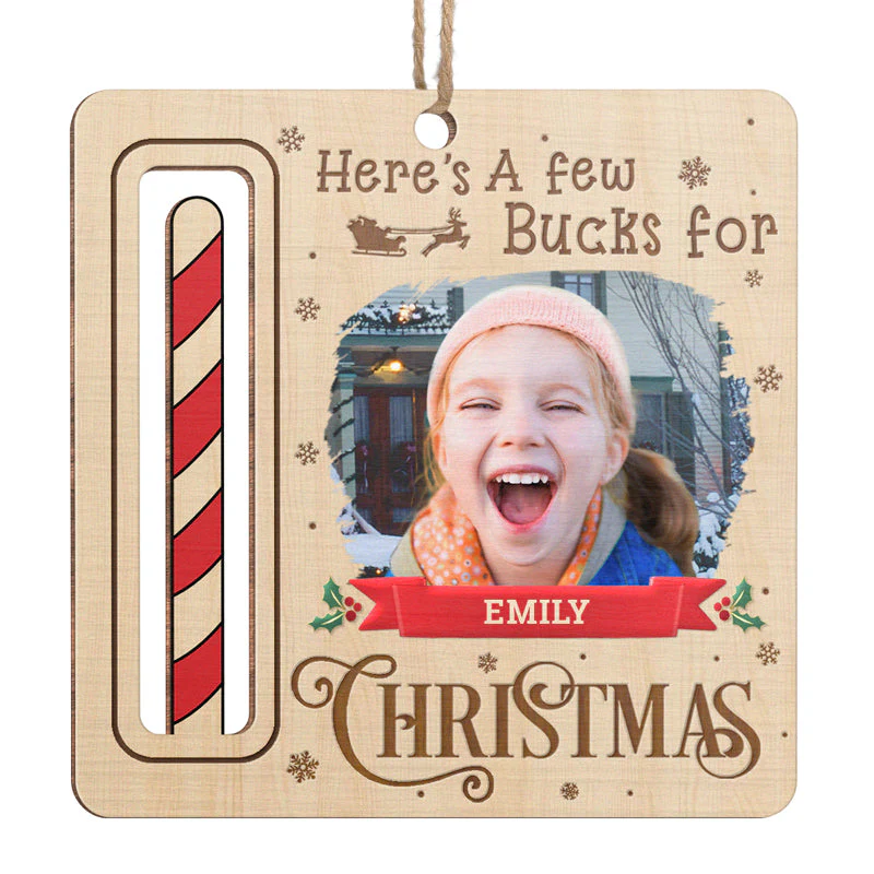 Custom Photo Get Your Holiday Bucks - Family Personalized Custom Ornament, Money Holder - Wood Custom Shaped - Christmas Gift For Baby Kids, Family Members - Image 2