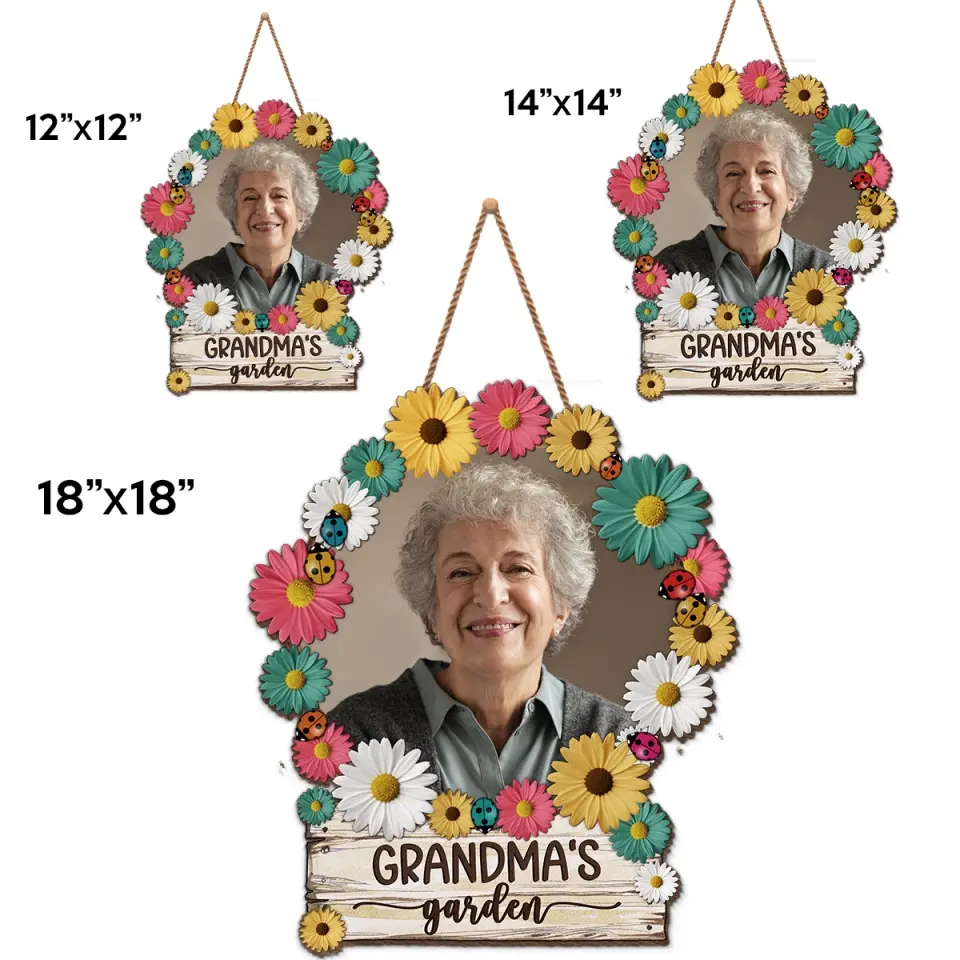 Custom Photo Grandma's Garden - Family Personalized Custom Shaped Home Decor Wood Sign - House Warming Gift For Mom, Grandma - Image 6